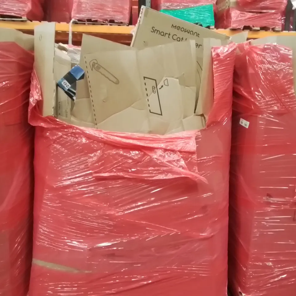 PALLET CONTAINING ASSORTED PRODUCTS INCLUDING: AUTOMATIC SMART CAT LITTER BOX, 30L DIGITAL AIR FRYER OVEN, NEO 3-TIER ELECTRIC CLOTHES DRYER, PET POTTY, WATER BRUSH ECT