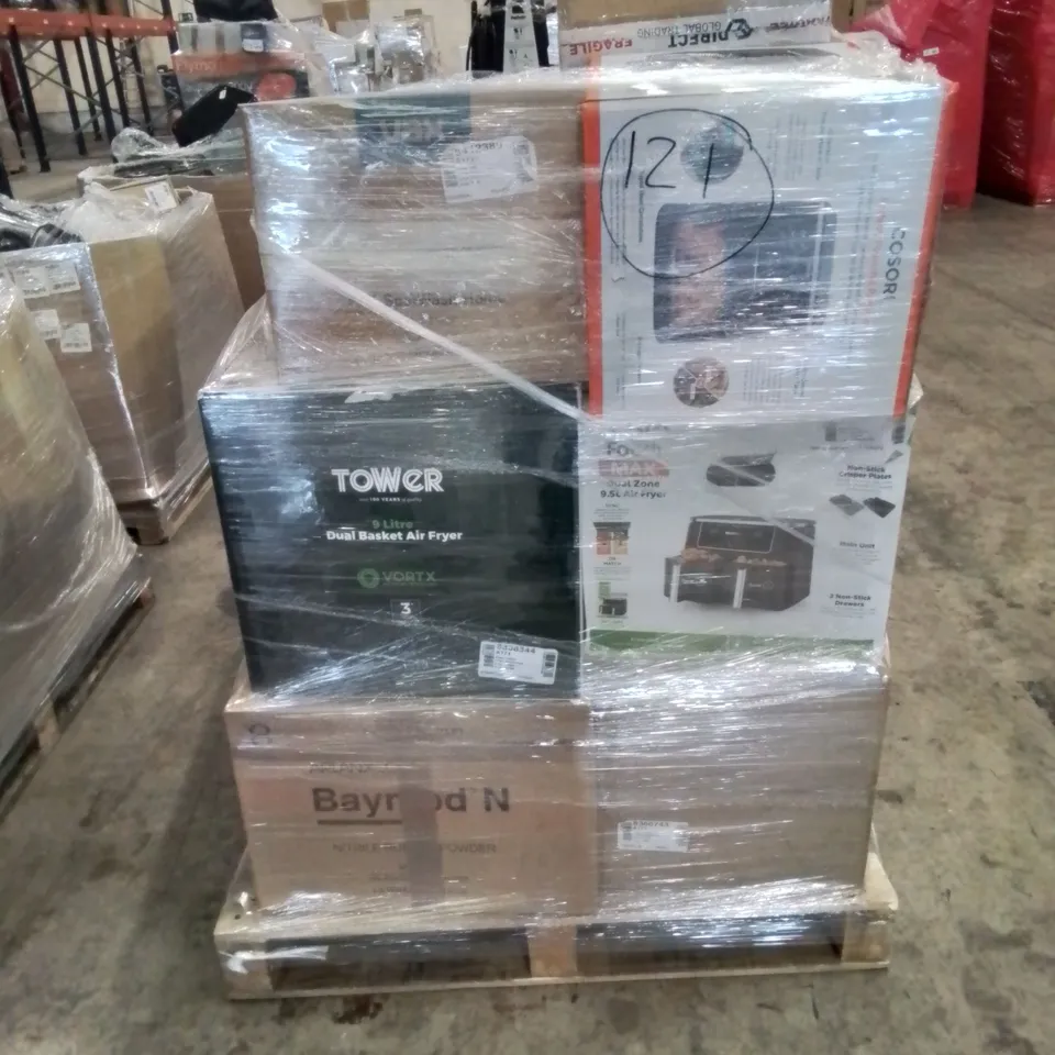 PALLET OF APPROXIMATELY 21 UNPROCESSED RAW RETURN HOUSEHOLD AND ELECTRICAL GOODS TO INCLUDE;