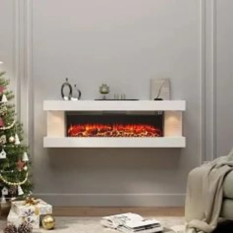 BOXED WALL MOUNTED HANGING ELECTRIC FIREPLACE WITH SMART WIFI CONTROL (1 BOX)