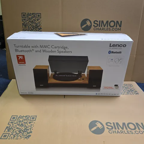 BOXED LENCO TURNTABLE WITH BLUETOOTH AND SPEAKERS - LS-300WD V2
