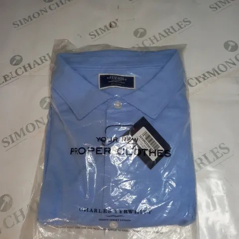 BAGGED CHARLES TYRWHITT PIQUE LONG SLEEVE SHIRT SIZE 2XL