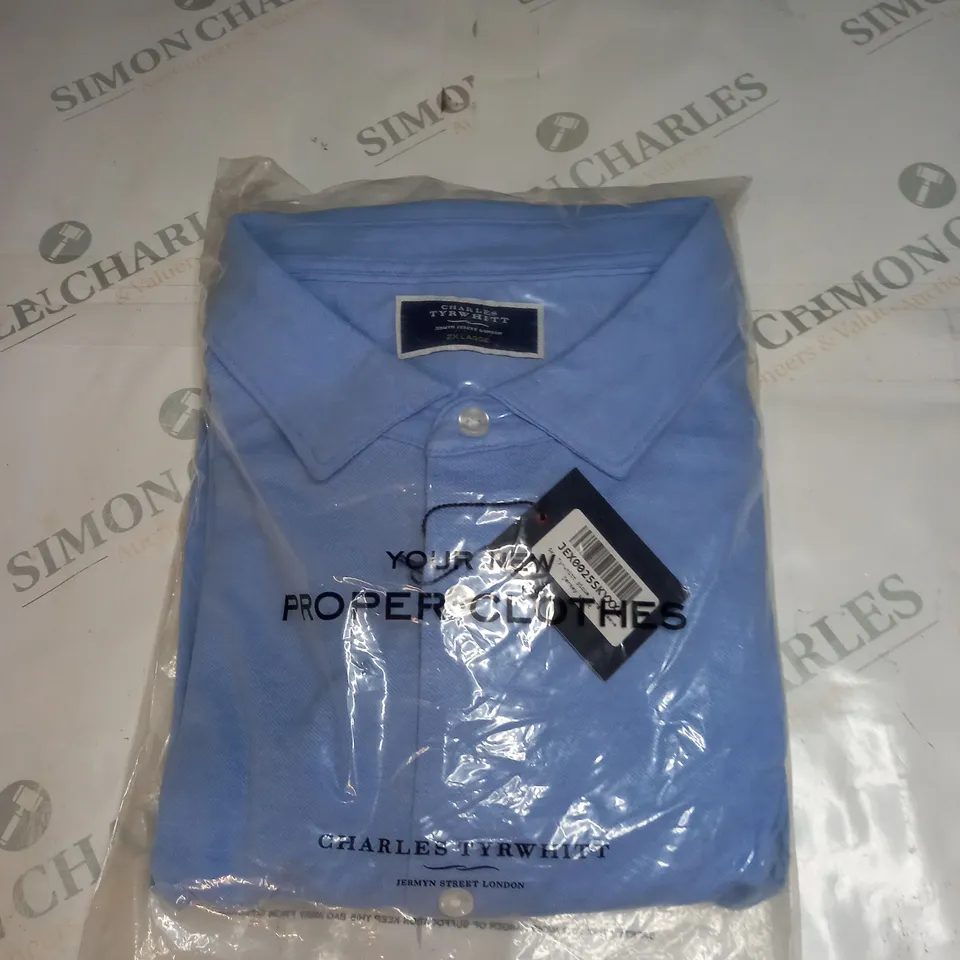 BAGGED CHARLES TYRWHITT PIQUE LONG SLEEVE SHIRT SIZE 2XL