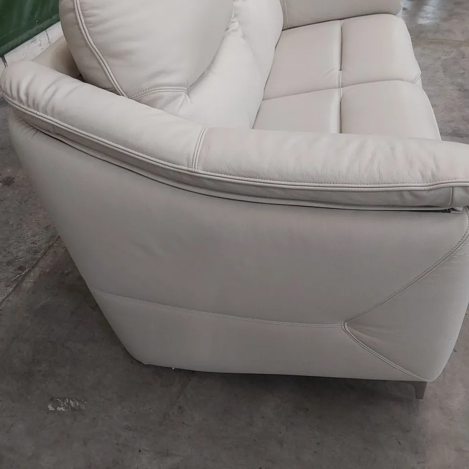 QUALITY BRITISH DESIGNER G PLAN JACKSON THREE SEATER SOFA OXFORD CHALK LEATHER