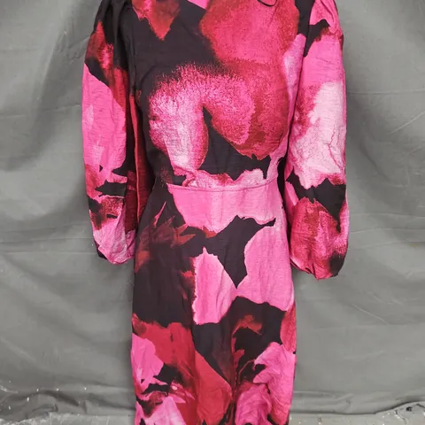 NOBODY'S CHILD ZORA MIDI DRES IN PINK FLORAL SIZE 10