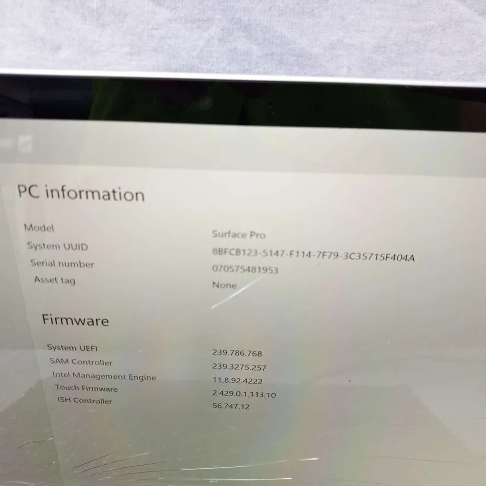 MICROSOFT SURFACE PRO 256GB