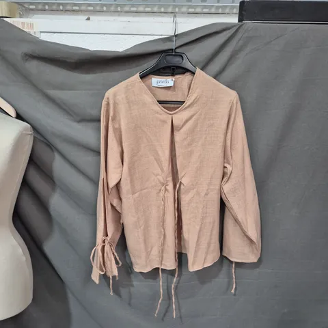 JAWDA BLUSH PINK HANDMADE IN THE UK LONG-SLEEVE BLOUSE SIZE SMALL