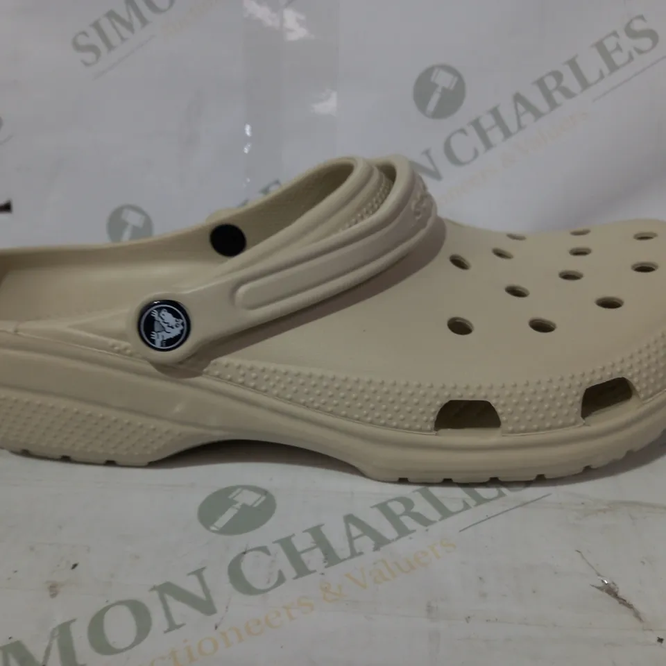 PAIR OF CROCS CLASSIC CLOGS IN BONE COLOUR UK SIZE M12