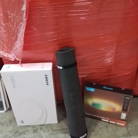 PALLET OF ASSORTED HOUSEHOLD GOODS AND PRODUCTS TO INCLUDE;SHOWER FAUCET,HEAVY DUTY GYM MAT,GOVEE CEILING LIGHT