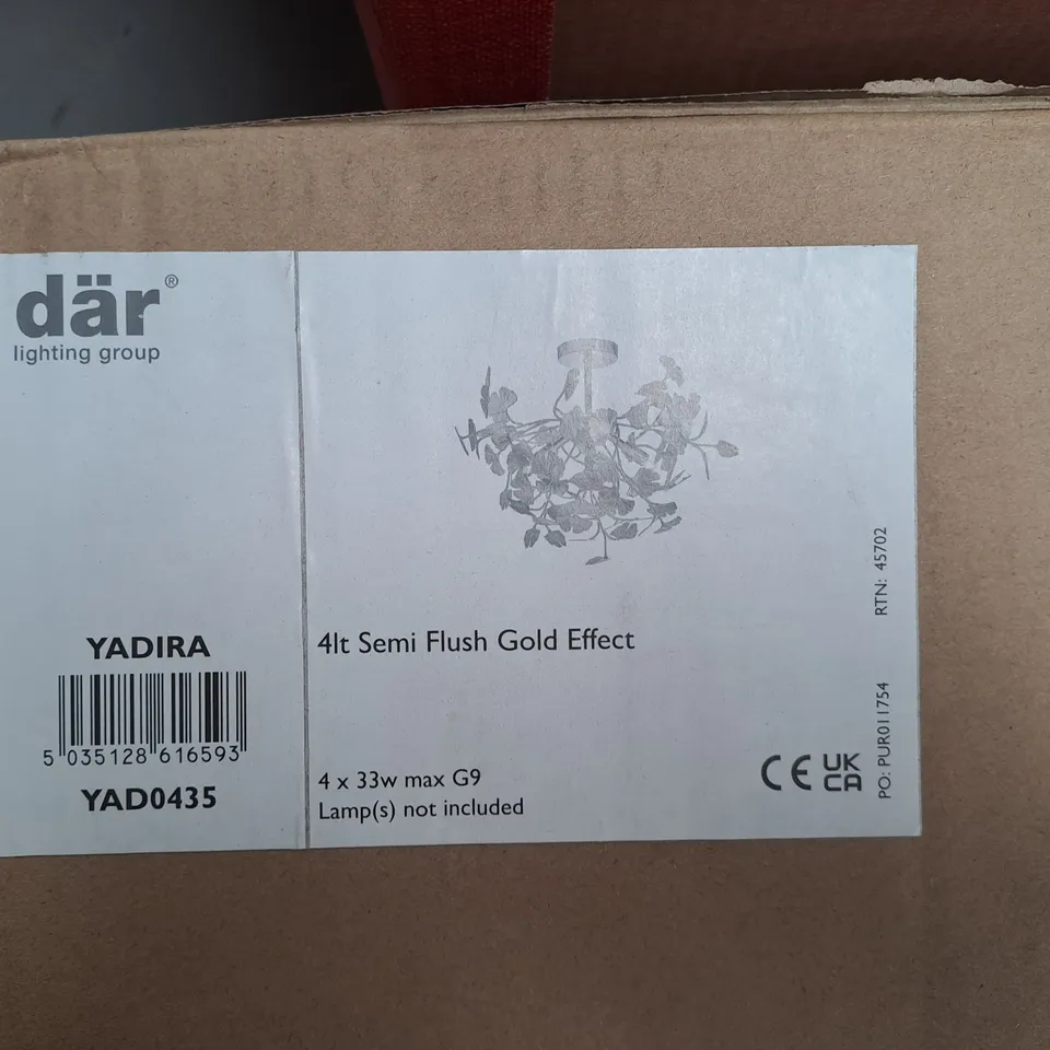 DAR LIGHTING YADIRA 4LT SEMI FLUSH GOLD EFFECT 