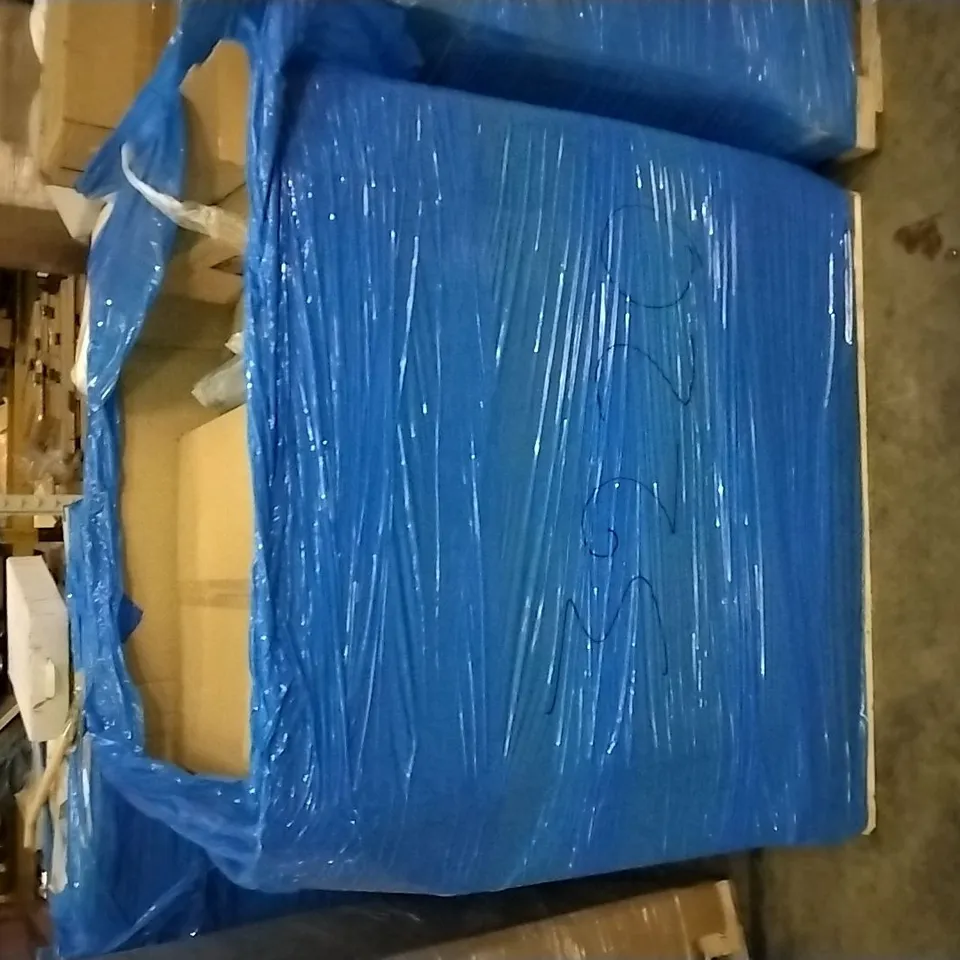 PALLET OF ASSORTED ITEMS INCLUDING ELECTRIC FAN, GRAND PATIO, STORAGE CHEST, DRMOIS CAMPING COT, RICCO TOYS, WELLMAX BARRIER MATS   