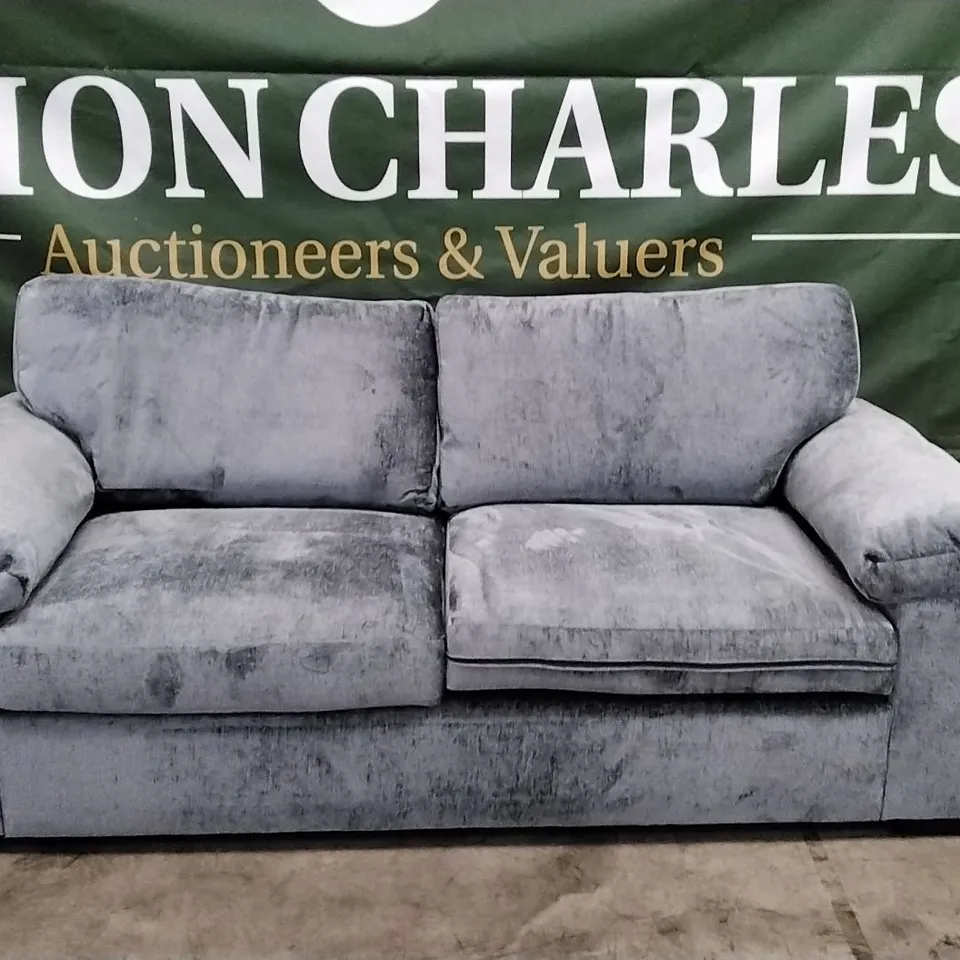 QUALITY DESIGNER SALERNO STANDARD 3 SEATER SOFA - GREY FABRIC