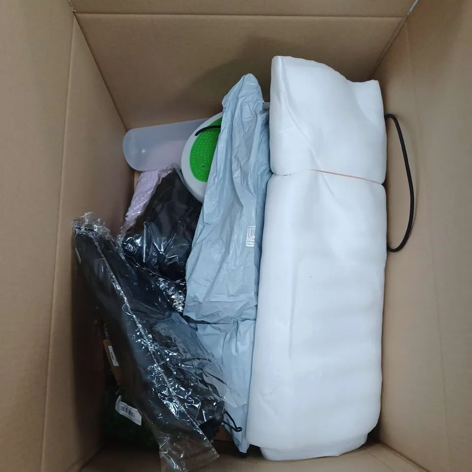 APPROXIMATELY 20 HOUSEHOLD ITEMS TO INCLUDE BROWN RUG, SMALL LOCKABLE SAFE AND TEA AND COFFEE CANISTERS