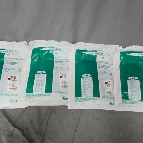 40 PAIRS OF ANSELL DERMASHIELD 73-711 SERIES GREEN NEOPRENE GLOVES - 7.0