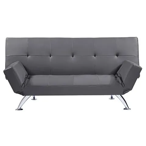 BRAND NEW BOXED VENICE SOFA BED IN GREY FAUX LEATHER (1 BOX)