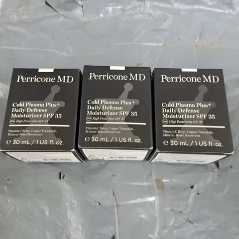 3 BOXED PERRICONE MD COLD PLASMA PLUS+ DAILY DEFENSE MOISTURIZER SPF 35 30ML
