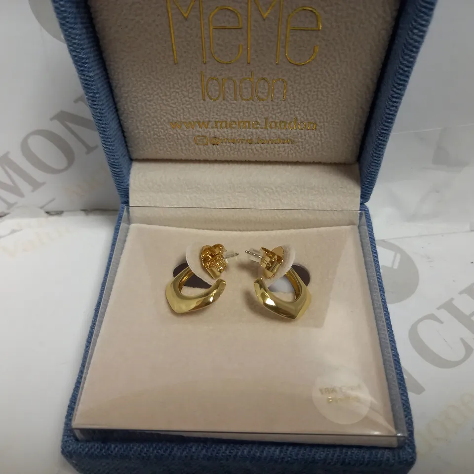 BOXED MEME LONDON GOLD EFFECT LOOP EARRINGS