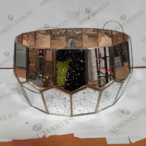 JOHN LEWIS ROMY MIRRORED GLASS PENTAGON CEILING LIGHT, STAINLESS STEEL
