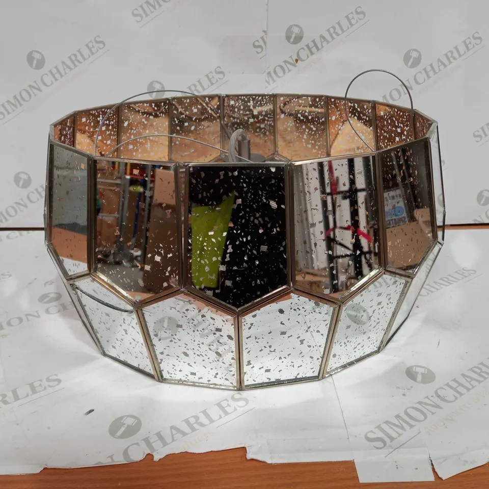 JOHN LEWIS ROMY MIRRORED GLASS PENTAGON CEILING LIGHT, STAINLESS STEEL