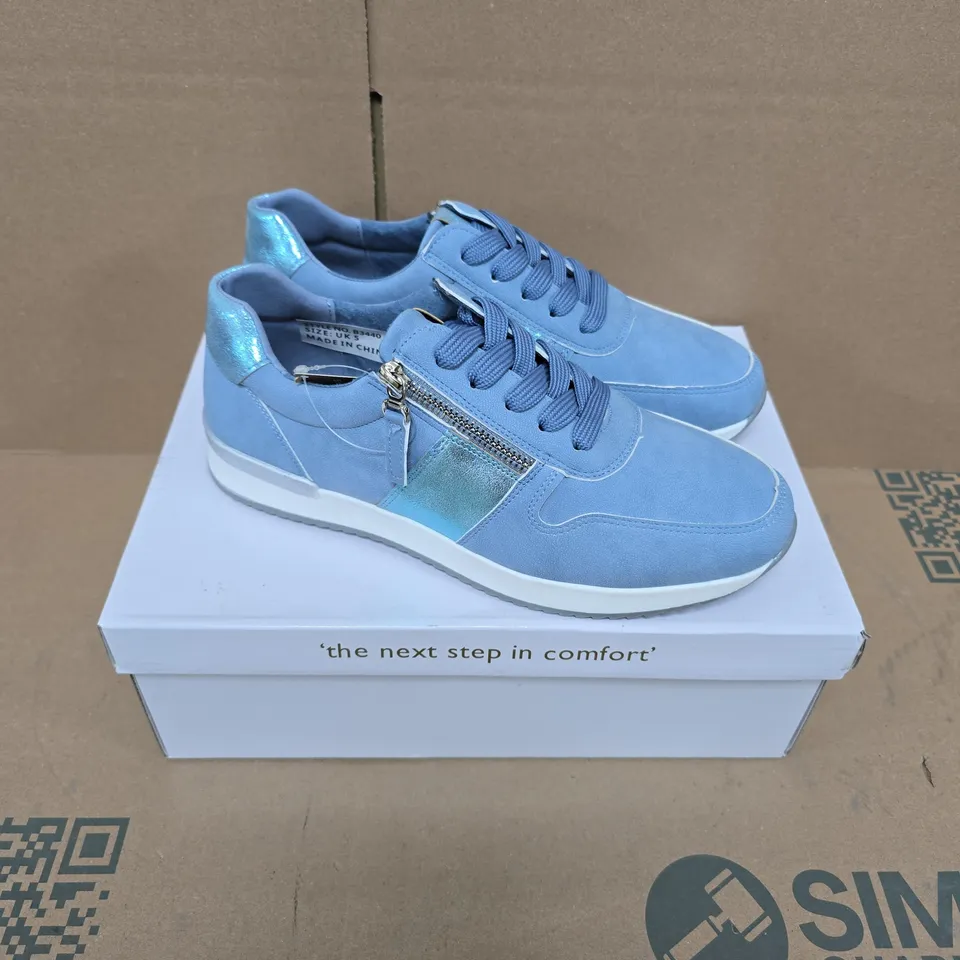 BOXED PAIR OF DR KELLER MARTINA SHOES IN BLUE - SIZE 5
