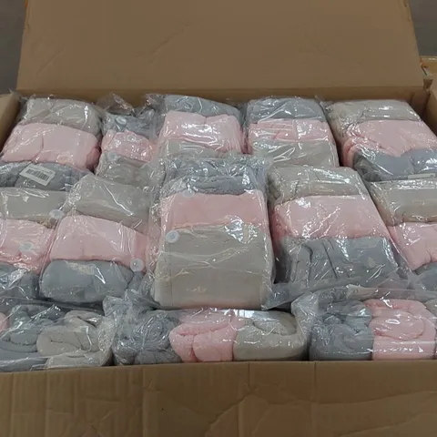 BOX OF APPROXIMATELY 80x PACKS OF 3 TOWEL HAIR DRYING CAPS
