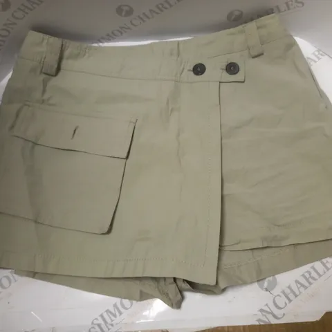 BERSHKA ELASTICATED POCKET SKORT, SAGE GREEN - SIZE EUR XL