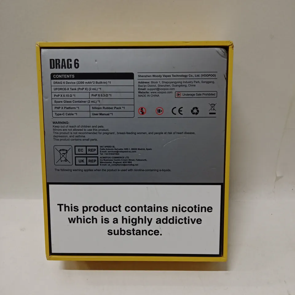 VOOPOO DRAG 6 VAPE KIT – BOXED