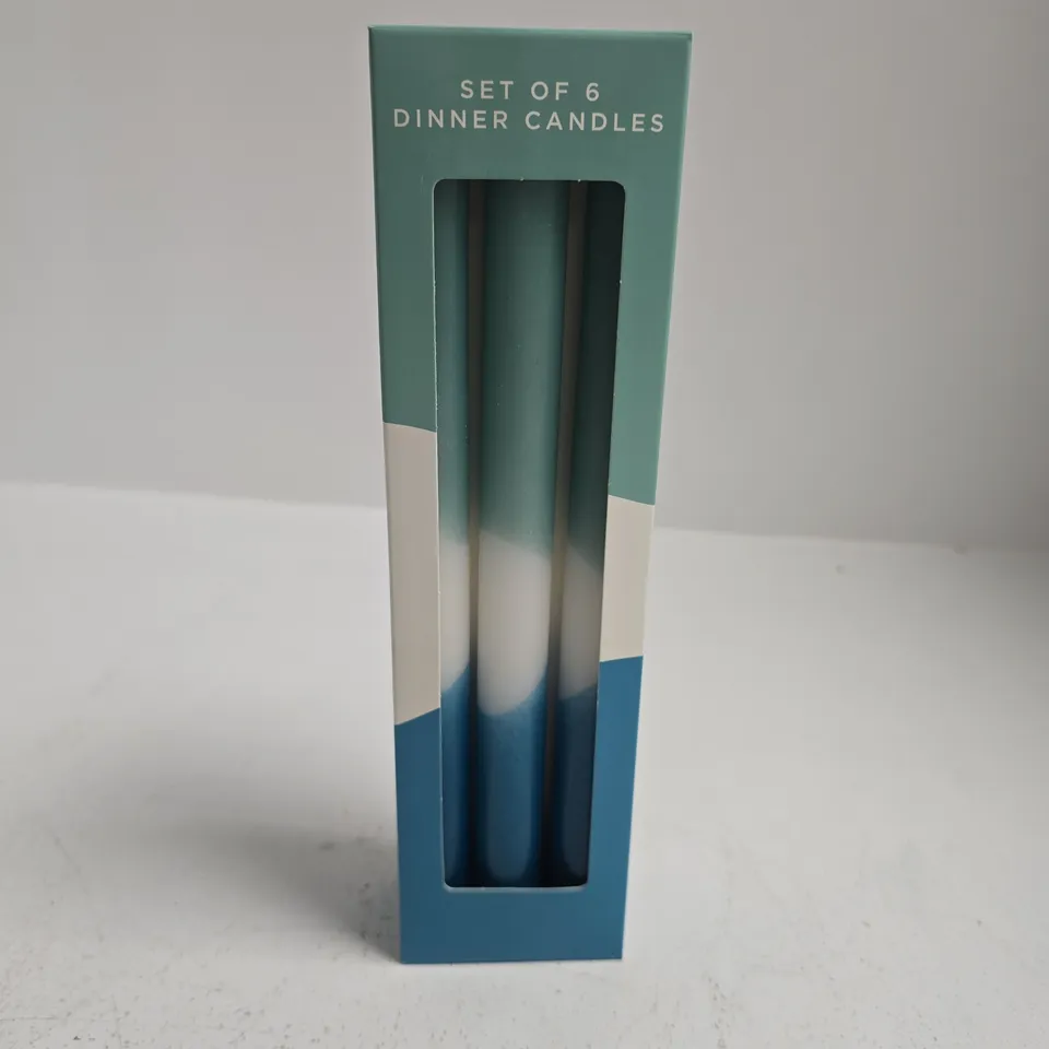 6 BOXED SETS OF 6 DINNER CANDLES