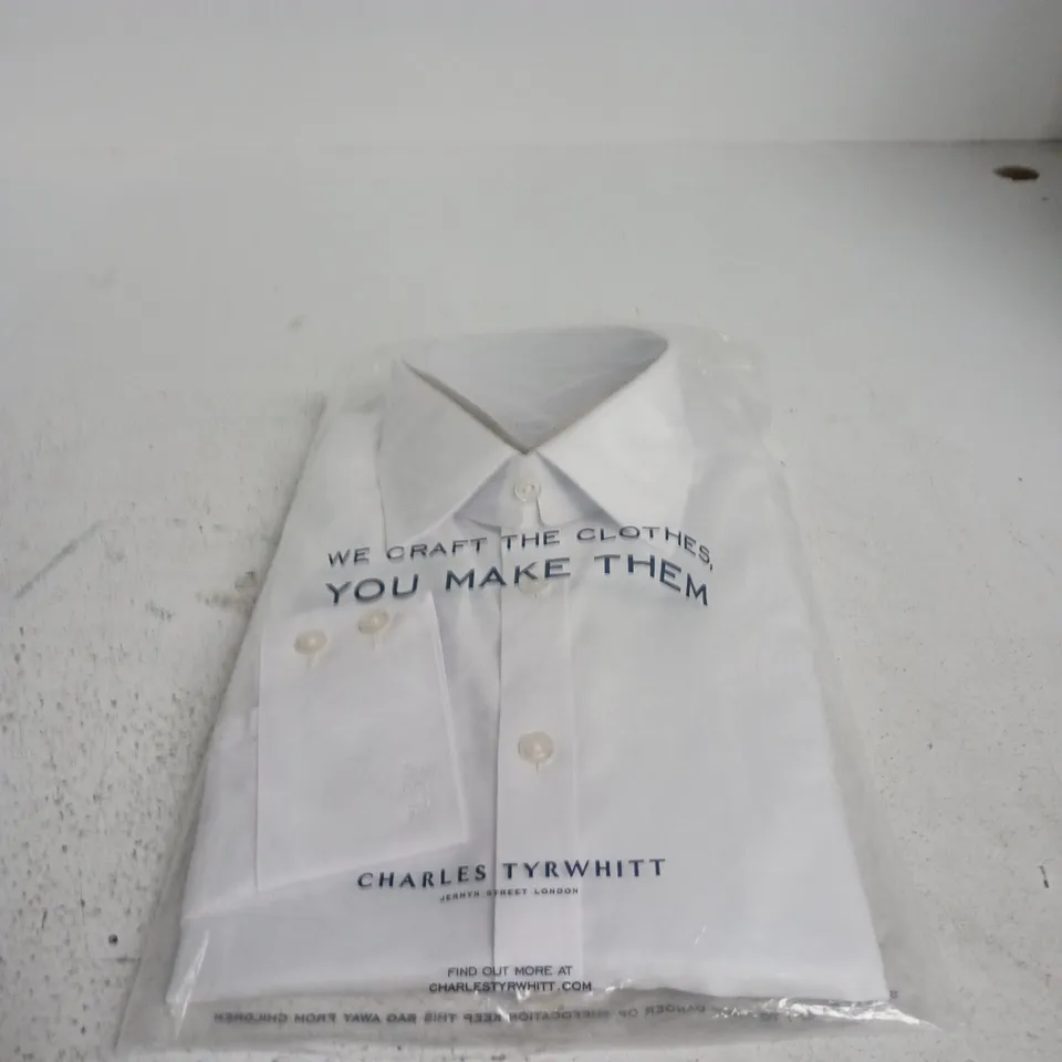 CHARLES TYRWHITT EXTRA SLIM FIT NON-IRON SHIRT – WHITE, 15.5 COLLAR