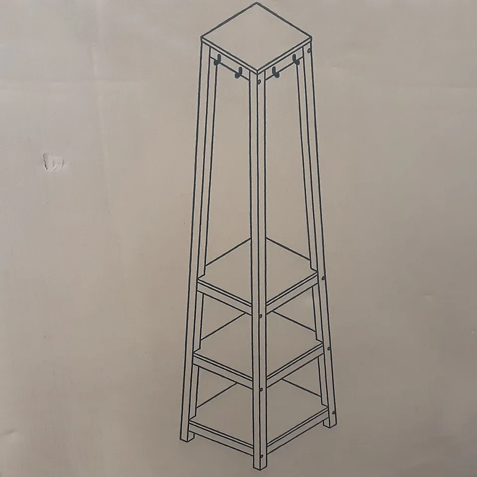BOXED MULTIFUNCTIONAL  COAT STAND IN IVORY - H180 X W43 X D43 CM 