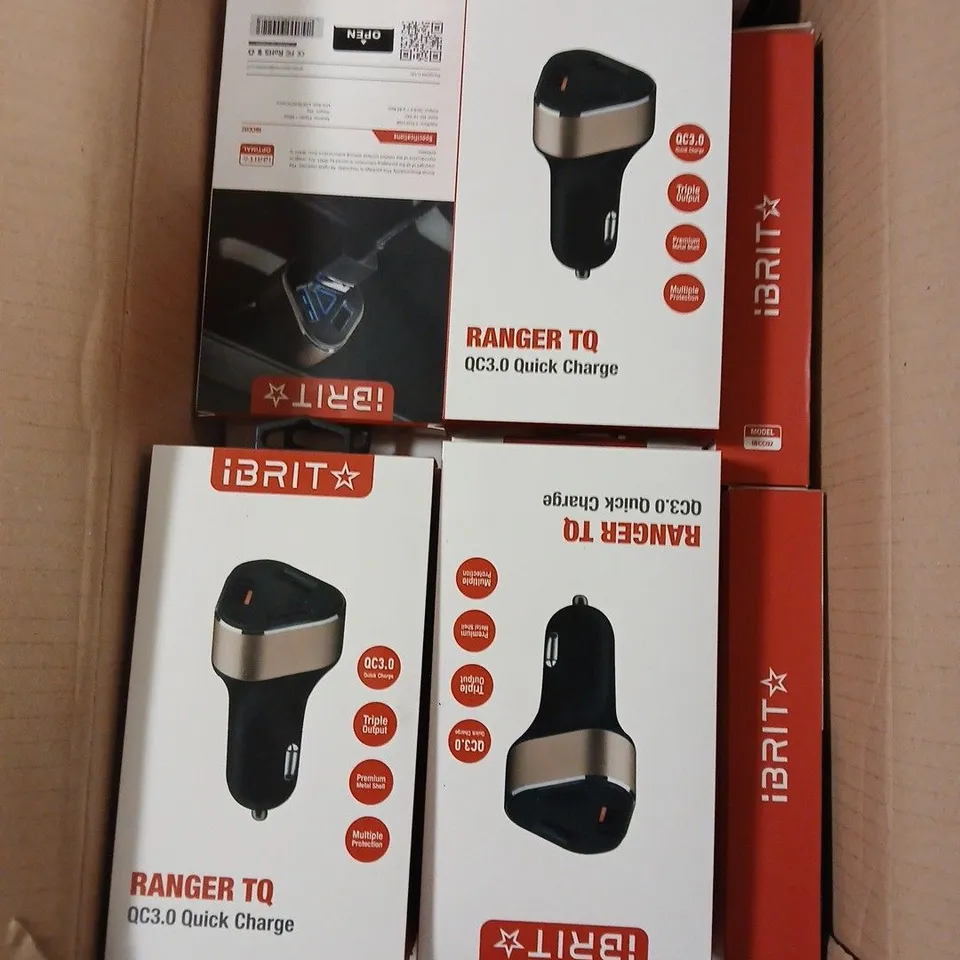 BOX OF APPROXIMATELY 20 IBRIT RANGER TQ QC3.0 QUICK CHARGE CAR CHARGER