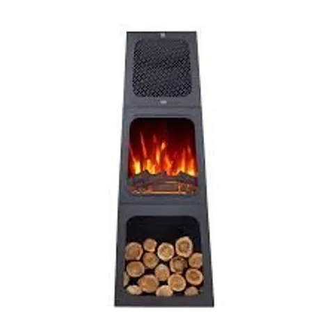 BOXED NEO MODERN TALL TRIANGLE PYRAMID FREE STANDING ELECTRIC FIREPLACE
