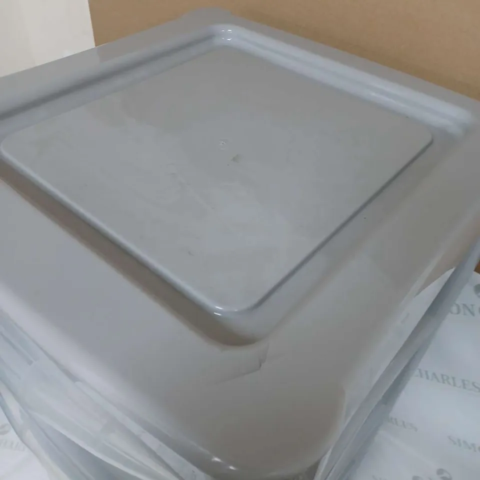 SET OF 4 LIGHT GREY CLEAR PLASTIC STORAGE DRAWS