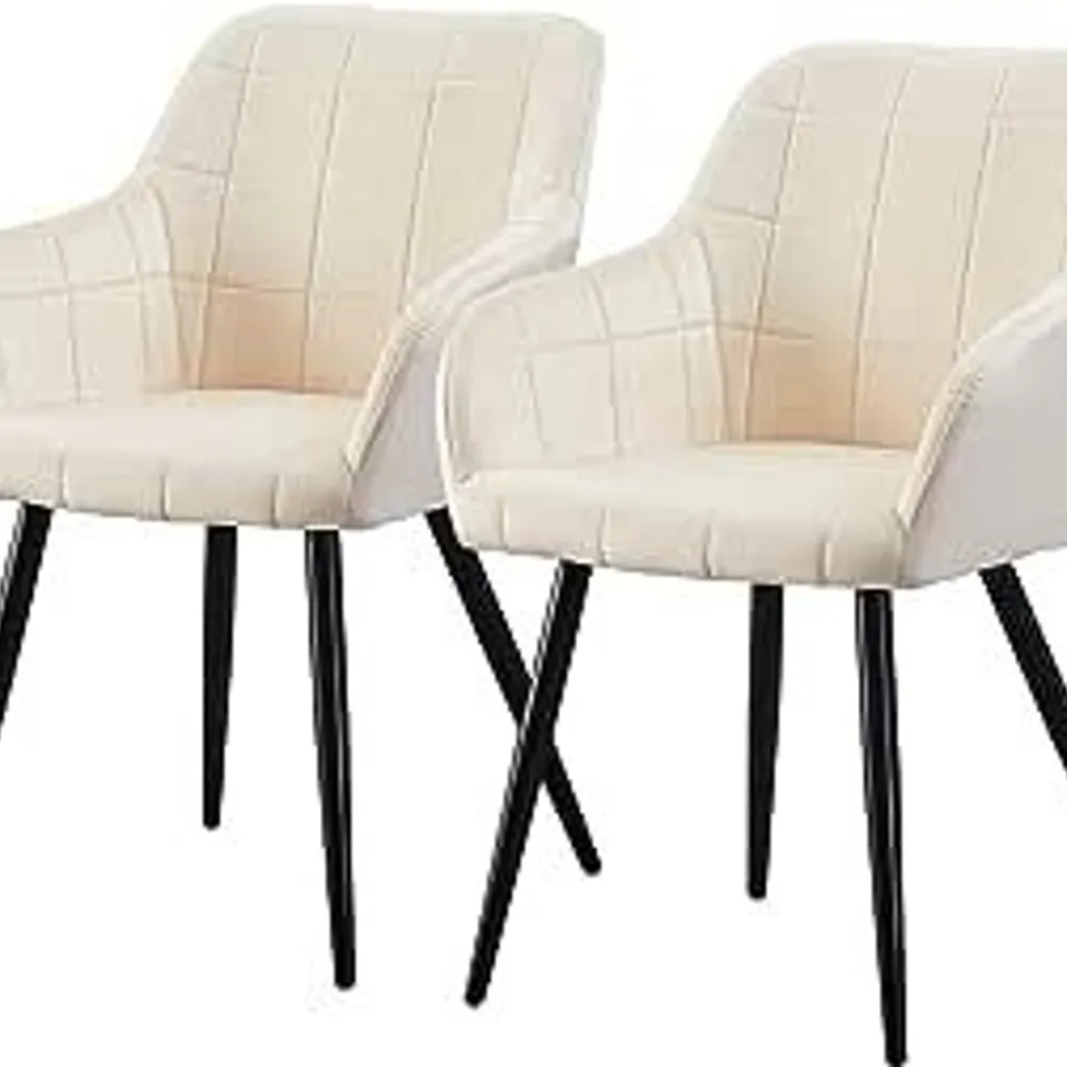 BOXED GARVIES SET OF TWO CREAM DINING CHAIRS