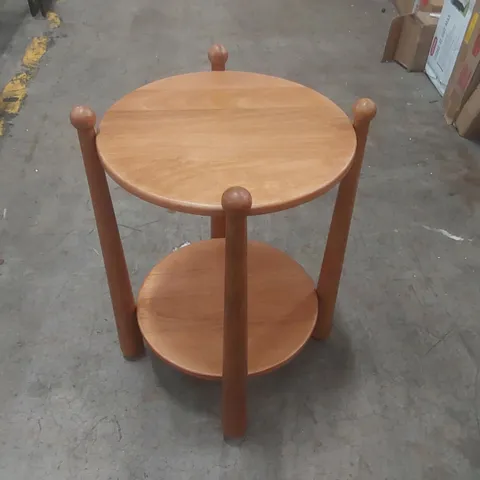 PABLO SOLID WOOD END TABLE WITH 2-TIER STORAGE