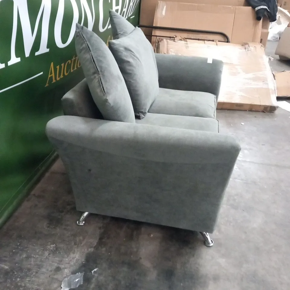 DESIGNER DURY GREY FABRIC 2 SEATER SOFA