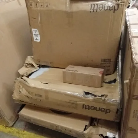 PALLET OF ASSORTED DANETTI INCOMPLETE FURNITURE PARTS AND PIECES 
