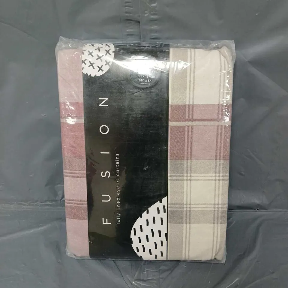 FUSION FULLY LINED EYELET CURTAINS 66 X 54" 