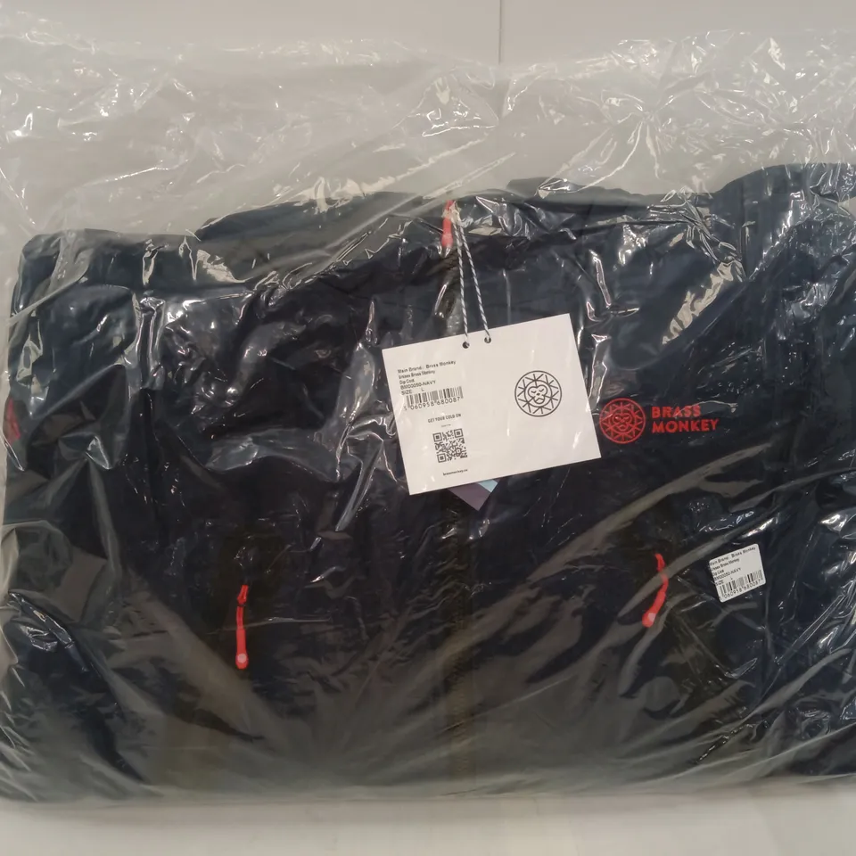 BRAND NEW BAGGED BRASS MONKEY UNISEX DIP COAT, BM00050 - NAVY// SIZE: L