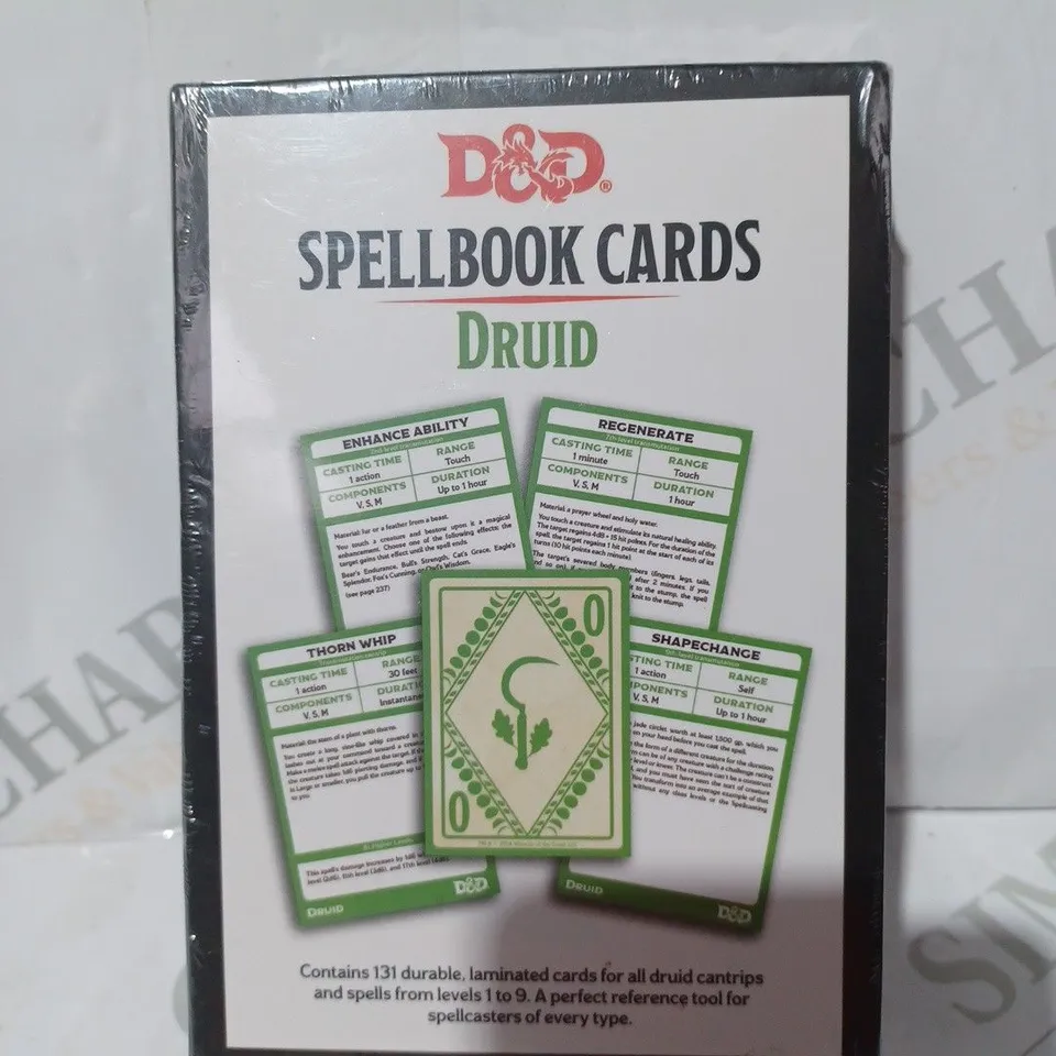 BOXED DUNGEONS & DRAGONS DRUID SPELLBOOK CARDS