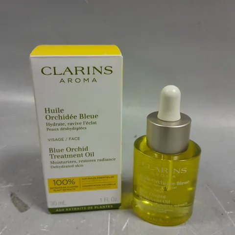 BOXED CLARINS AROMA BLUE ORCHID TREATMENT OIL - 30ML 