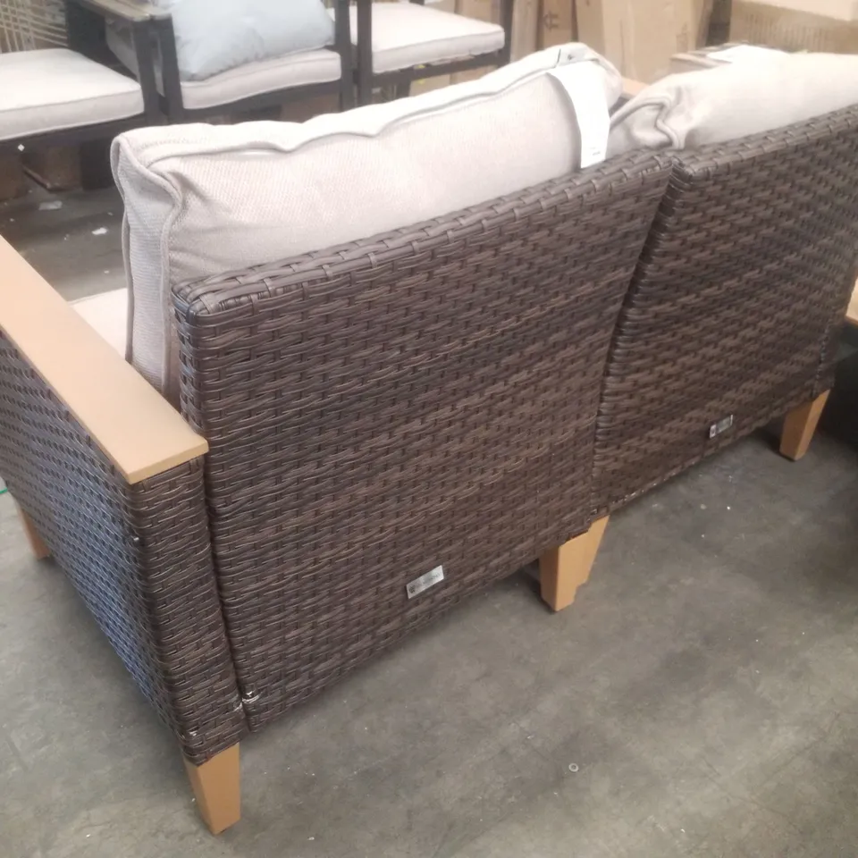 PREMIUM ALL-WEATHER WICKER OUTDOOR LOVESEAT - BEIGE (2 PARTS)