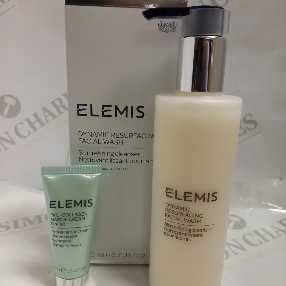 2 ELEMIS ITEMS INCLUDING PRO COLLAGEN MARINE CREAM (15ML) AND DYNAMIC RESURFACING FACIAL WASH (200ML)