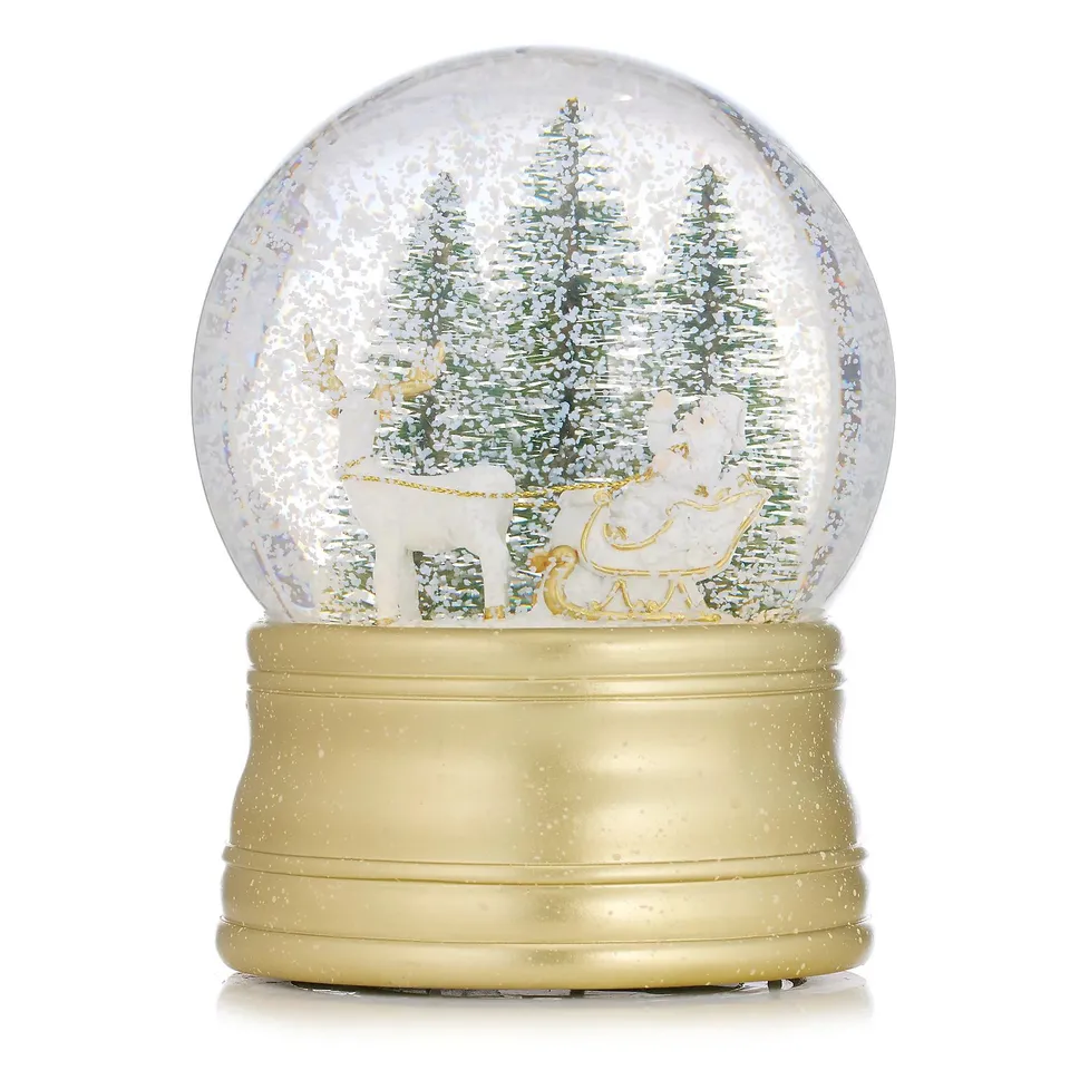 SANTA EXPRESS CHRISTMAS CHARACTER MUSICAL SNOW GLOBE