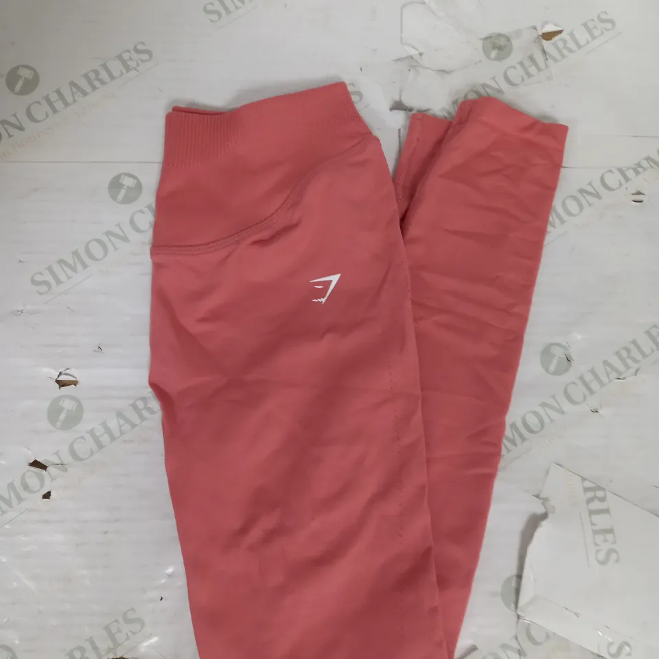 GYMSHARK SEAMLESS LEGGINGS IN CORAL PINK SIZE S