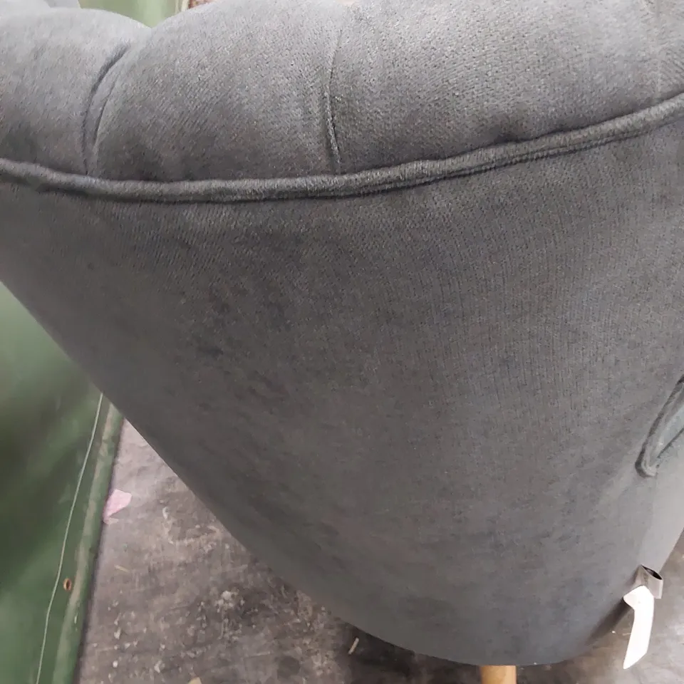 QUALITY DESIGNER EASY CHAIR DARK BLUE FABRIC