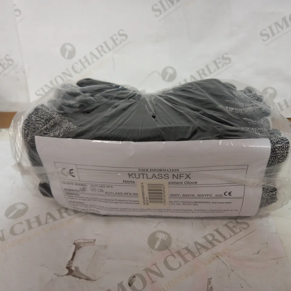 PACK OF 10 BRAND NEW KUTLASS NITRILE COATED CUT RESISTANT GLOVES SIZE 10