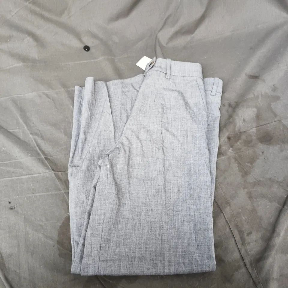 H&M WOMEN'S TROUSERS - LIGHT BLUE LINEN LOOK, UK 8 (EU 36)