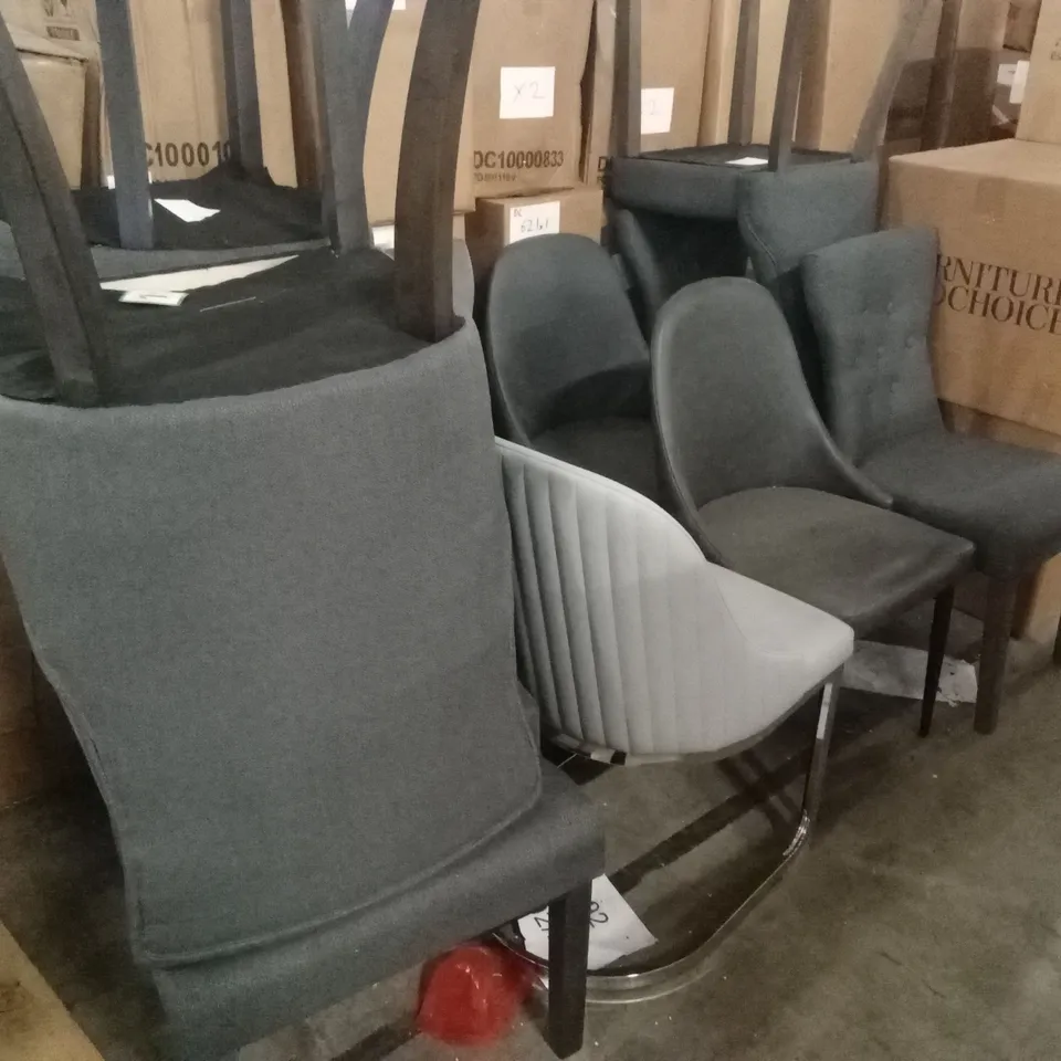 APPROXIMATELY 11 ASSORTED DESIGNER DINING CHAIRS 