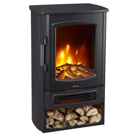 BOXED NEO ELECTRIC HEATER FLAME AND LOG STORE 2000W - BLACK (1 BOX)