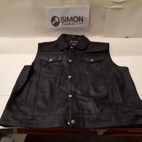SKINTAN LEATHER VEST – BLACK, UK 3XL